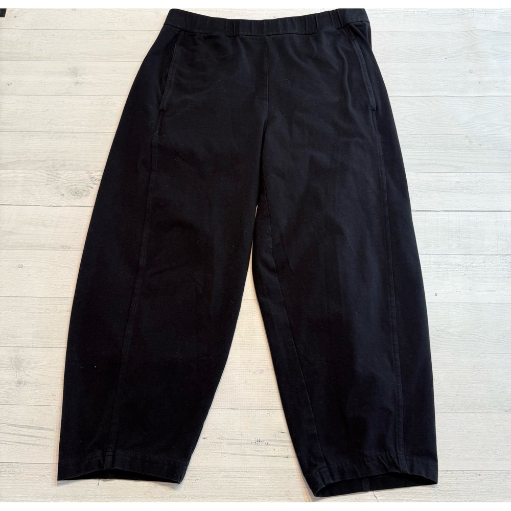 Eileen Fisher black cotton pull on pants women's size medium‎
